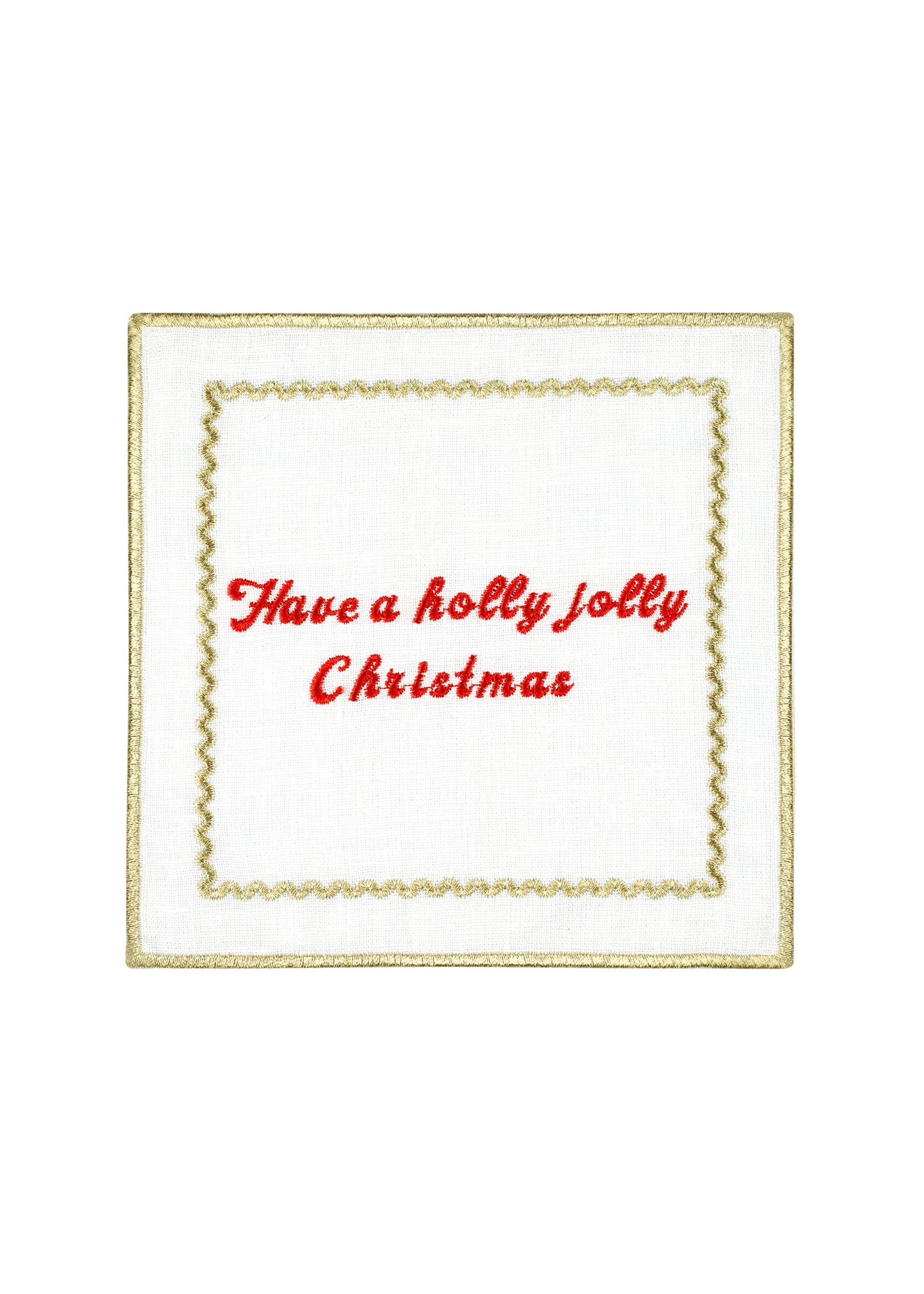 Noel Kokteyli Peçeteleri - 4'lü Set - Üstün Kaliteli El İşi Kokteyl Peçeteler - "Christmas Cheer"