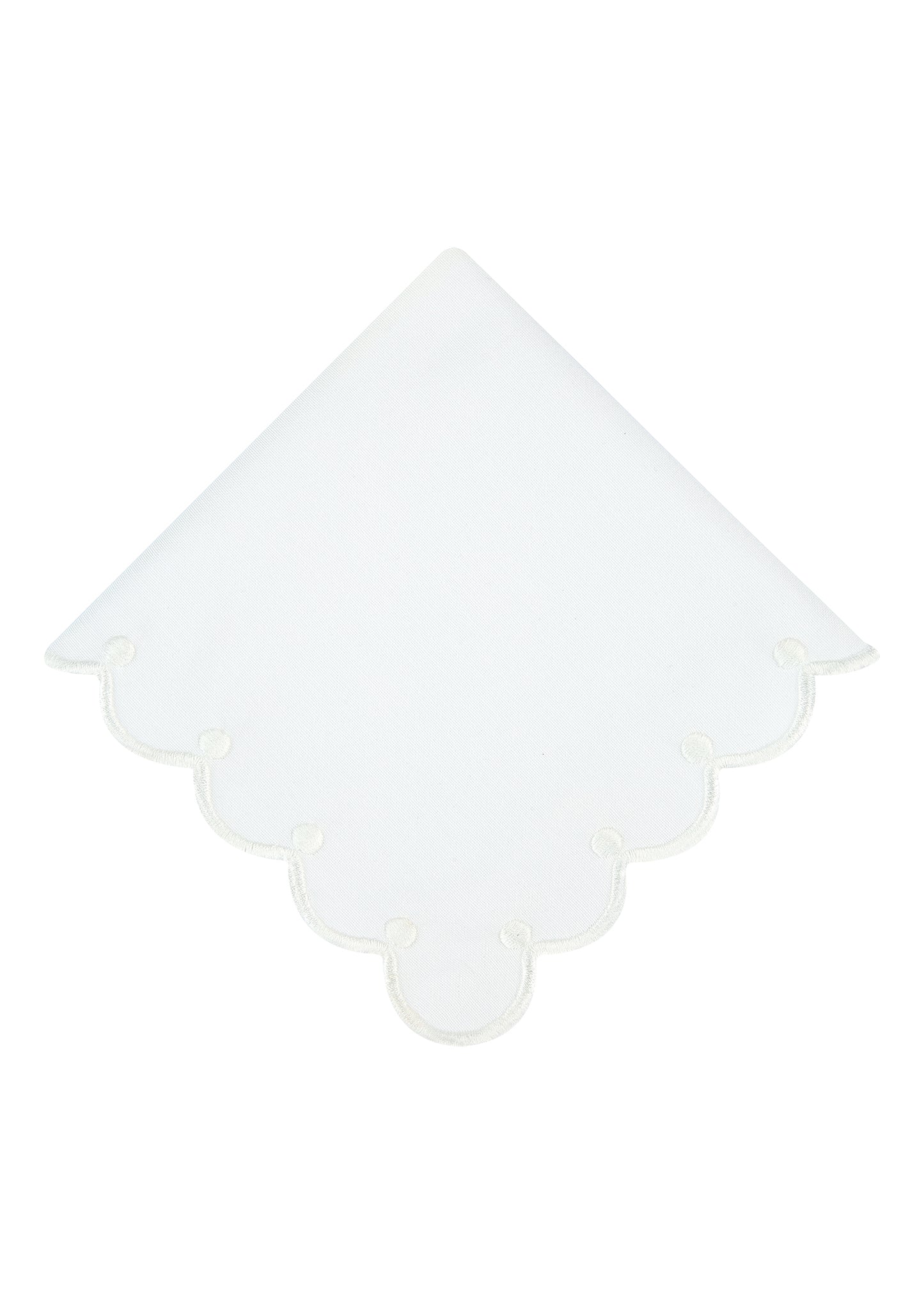 White Embroidered Placemat & Napkin Set Of 2 - “Seashell Miracle”